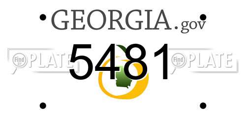 5481 Georgia License Plate
