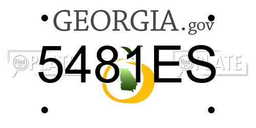 5481ES Georgia License Plate