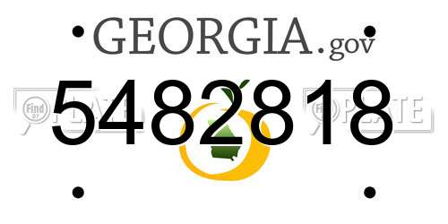 5482818 Georgia License Plate