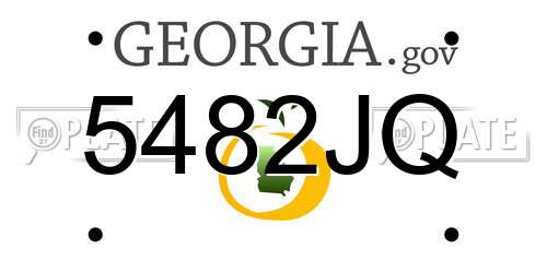 5482JQ Georgia License Plate