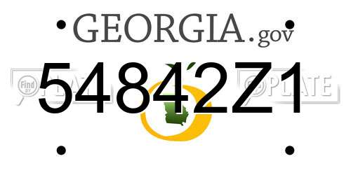 54842Z1 Georgia License Plate