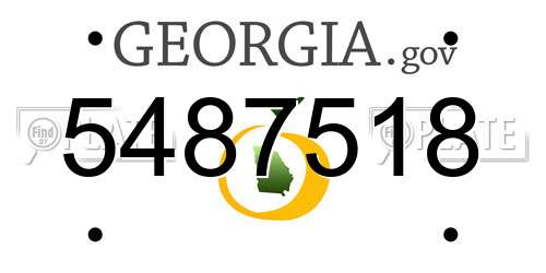 5487518 Georgia License Plate