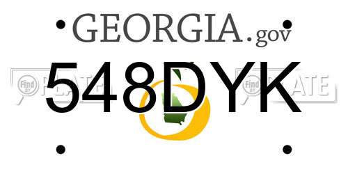 548DYK Georgia License Plate