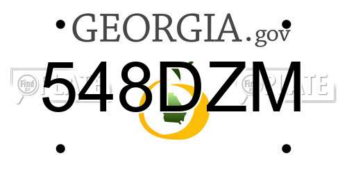 548DZM Georgia License Plate