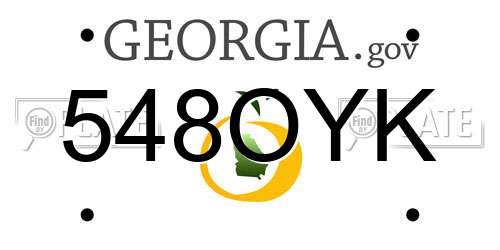 548OYK Georgia License Plate