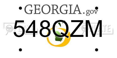 548QZM Georgia License Plate
