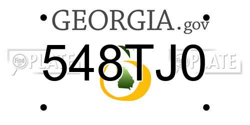 548TJ0 Georgia License Plate