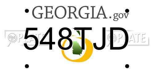 548TJD Georgia License Plate