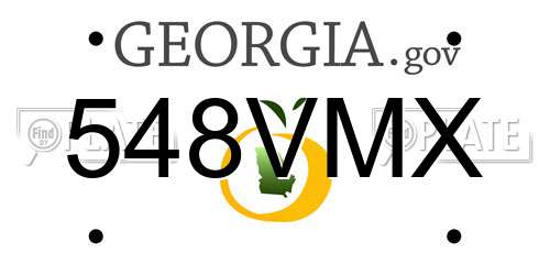 548VMX Georgia License Plate