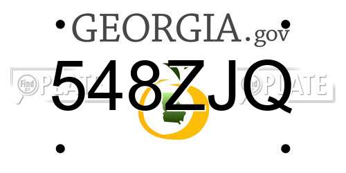 548ZJQ Georgia License Plate