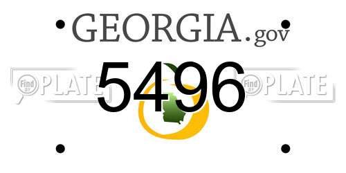 5496 Georgia License Plate