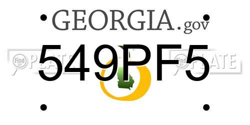 549PF5 Georgia License Plate