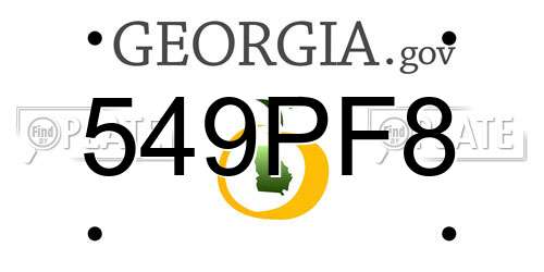 549PF8 Georgia License Plate