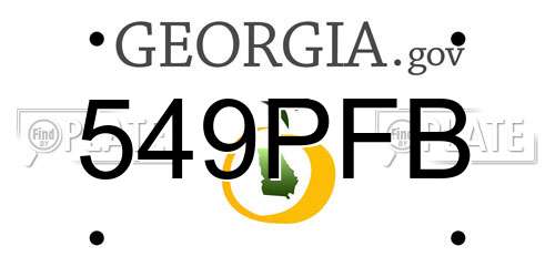 549PFB Georgia License Plate