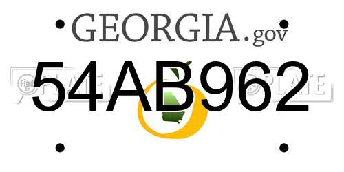 54AB962 Georgia License Plate