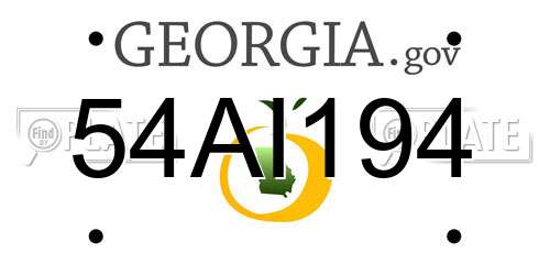 54AI194 Georgia License Plate