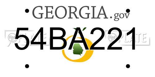 54BA221 Georgia License Plate