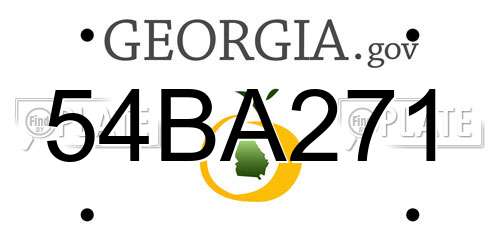 54BA271 Georgia License Plate