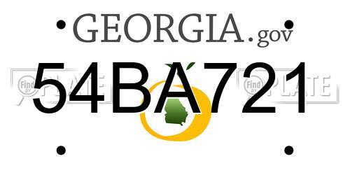 54BA721 Georgia License Plate