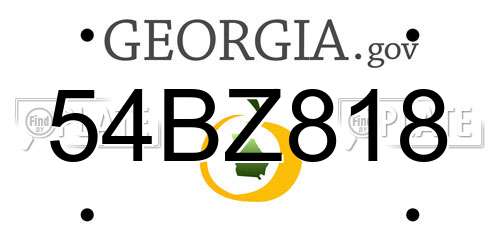 54BZ818 Georgia License Plate