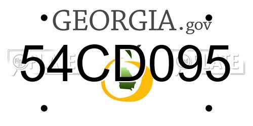 54CD095 Georgia License Plate