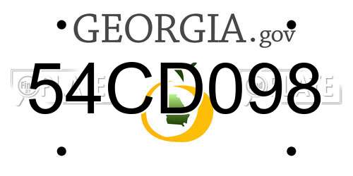 54CD098 Georgia License Plate
