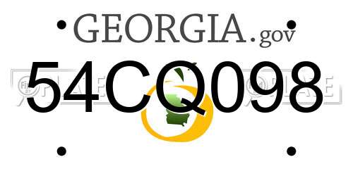54CQ098 Georgia License Plate