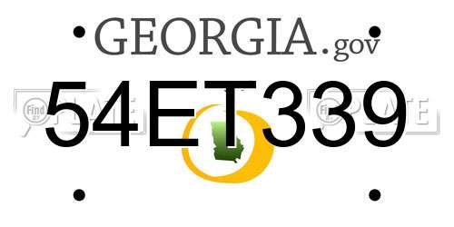 54ET339 Georgia License Plate