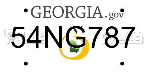 54NG787 Georgia License Plate