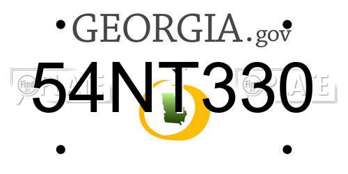 54NT330 Georgia License Plate