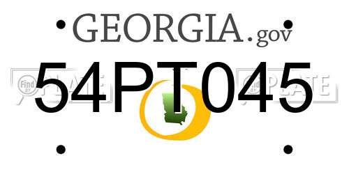 54PT045 Georgia License Plate