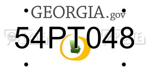 54PT048 Georgia License Plate