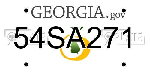 54SA271 Georgia License Plate
