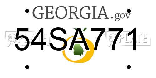 54SA771 Georgia License Plate