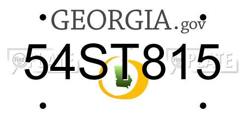 54ST815 Georgia License Plate