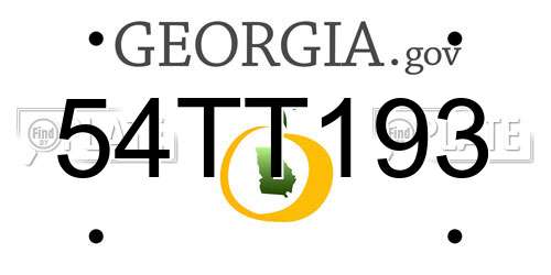 54TT193 Georgia License Plate
