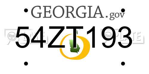 54ZT193 Georgia License Plate