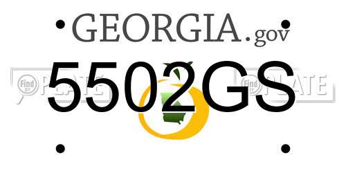 5502GS Georgia License Plate