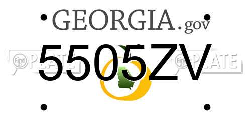 5505ZV Georgia License Plate