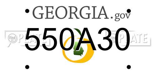 550A30 Georgia License Plate