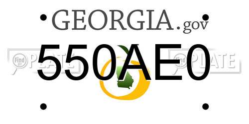 550AE0 Georgia License Plate