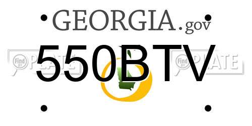 550BTV Georgia License Plate