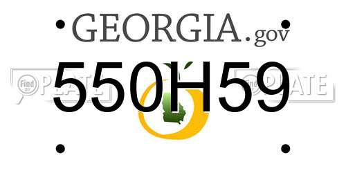 550H59 Georgia License Plate