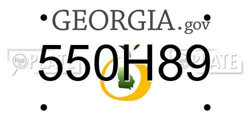 550H89 Georgia License Plate