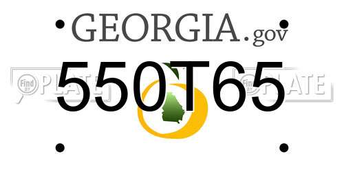 550T65 Georgia License Plate