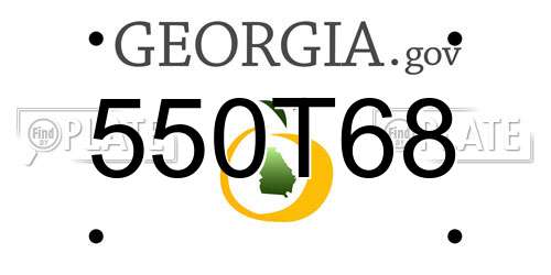 550T68 Georgia License Plate