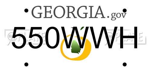 550WWH Georgia License Plate