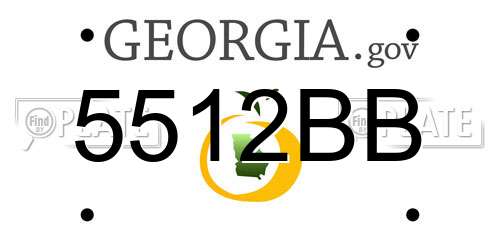 5512BB Georgia License Plate