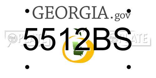 5512BS Georgia License Plate