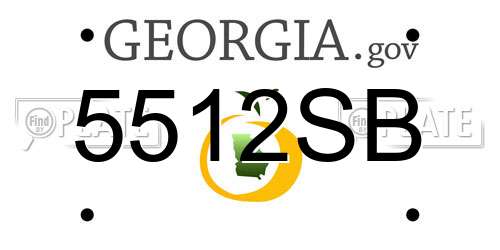 5512SB Georgia License Plate
